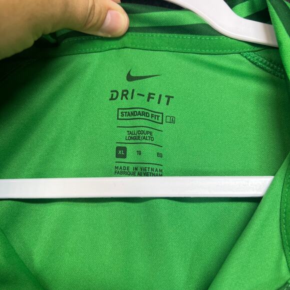 Nike Dri-Fit Standard fit Stripe Performance Golf Polo Shirt Dark Green XL - Picture 4 of 5